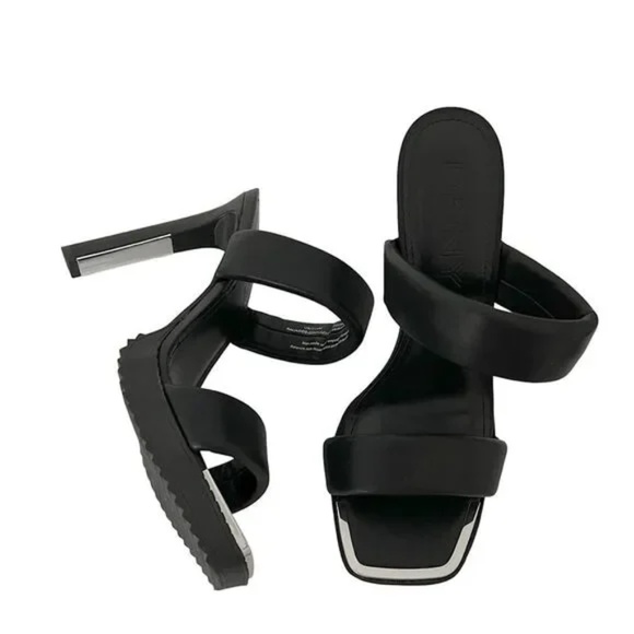 NEW DKNY Black Ralia Platform Double Padded Strap Slip On Heels size 6.5M - Picture 2 of 3